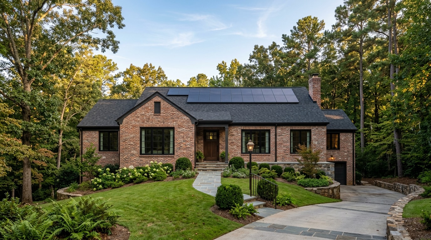 Renovated energy-efficient home with solar panels on a sloped lot in Vestavia Hills, Alabama Renovated energy-efficient home with solar panels on a sloped lot in Vestavia Hills, Alabama