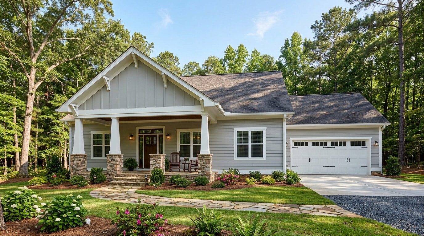Finished new construction home exterior in Graysville, AL